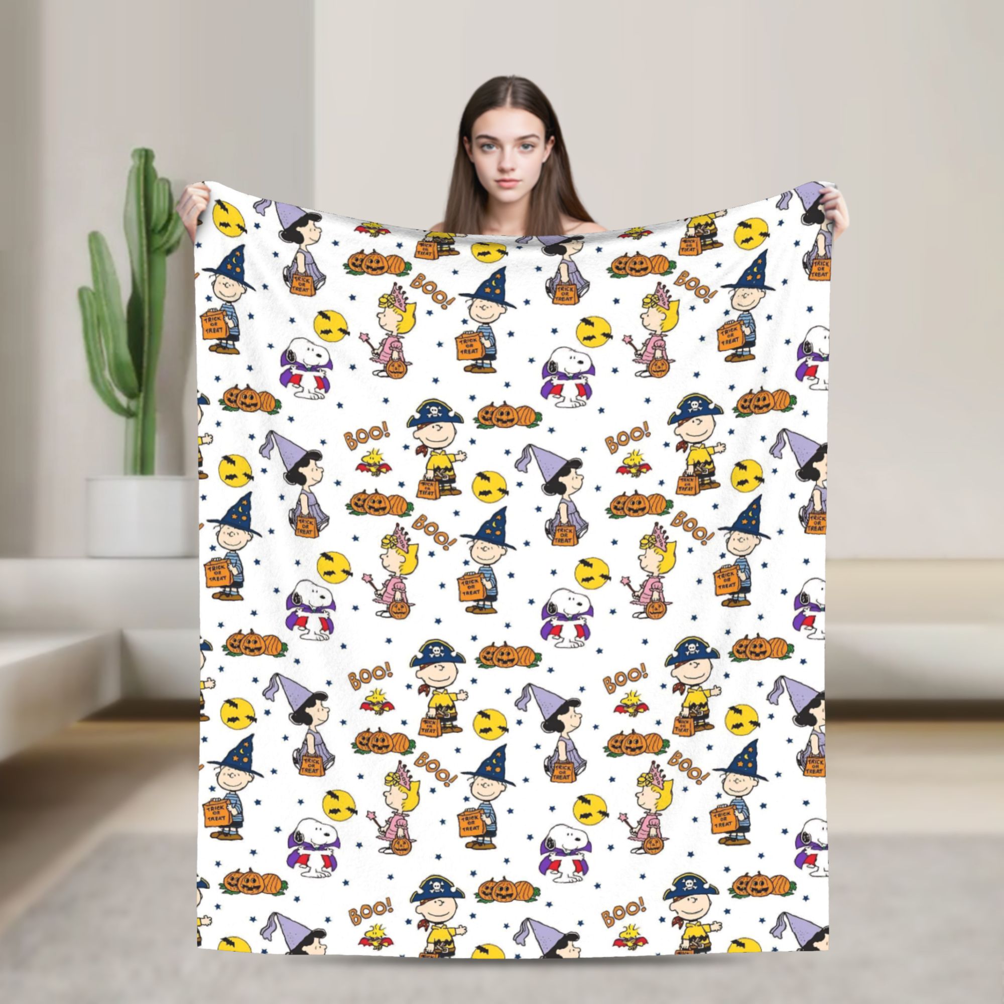 Home Textiles Blanket - Плед на Хэллоуин с Снупи из