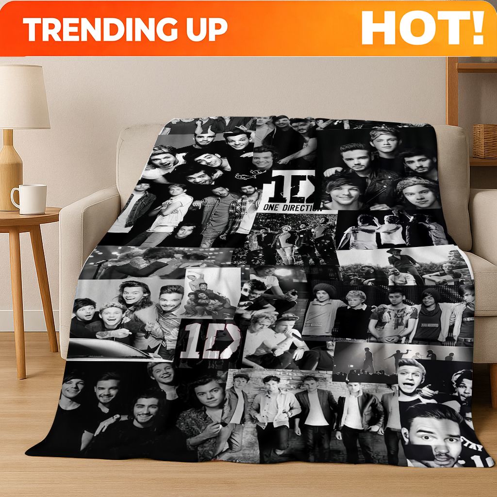 Home Textiles Direct - Плед из фланели с 3D/1D-принтом Rock-One-Direction,