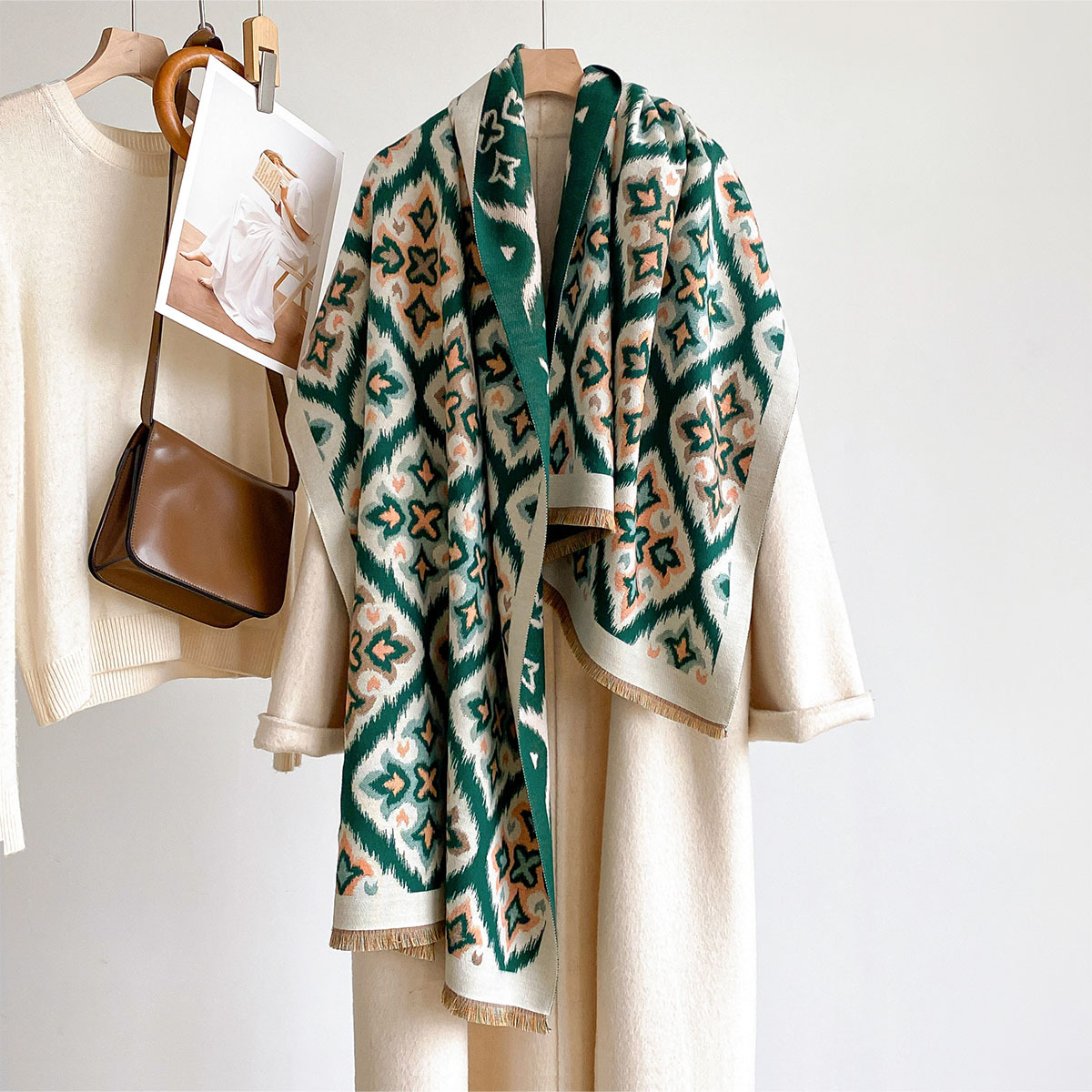 Home Textiles Blanket - Женский двусторонний шарф из искусственного кашемира,