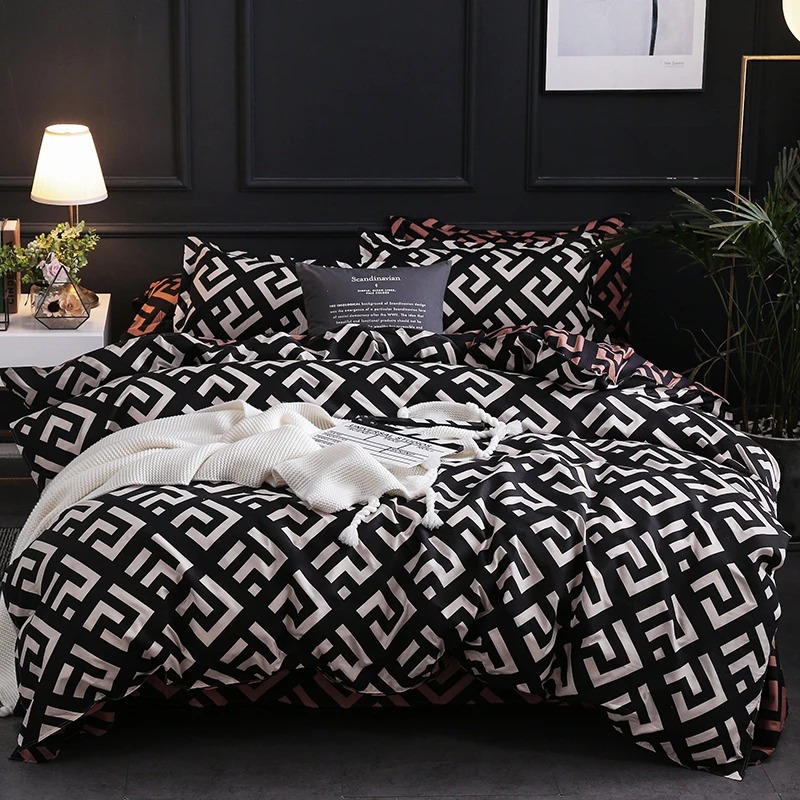 Home Textiles Bedding - Роскошное черное одеяло, Комплект постельного белья