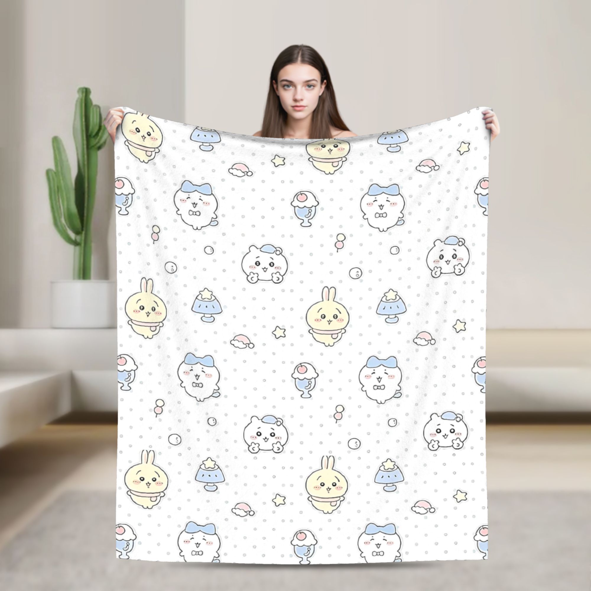 Кавайные пледы Chiikawas Usagi – обзор и цена Home Textiles Blanket