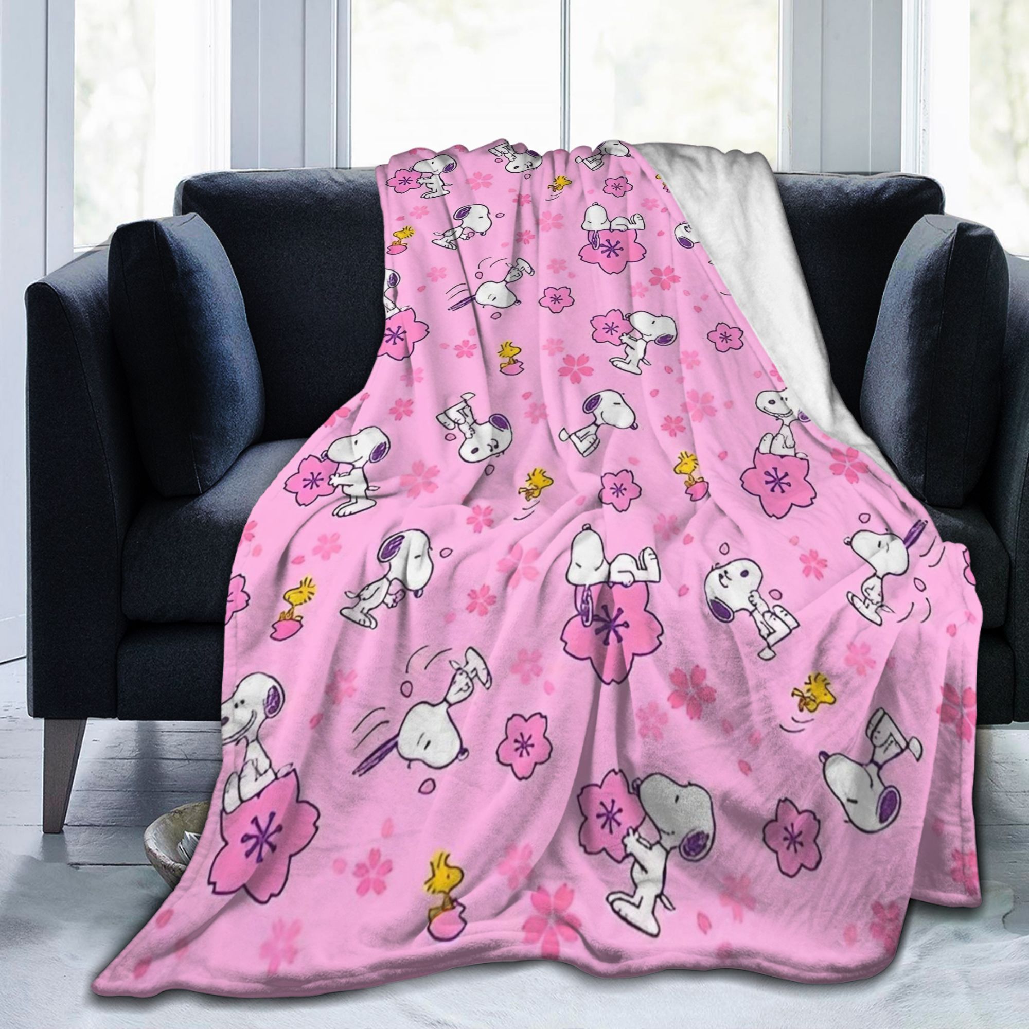Розовые вязаные пледы с Снупи  – обзор и цена Home Textiles Blanket